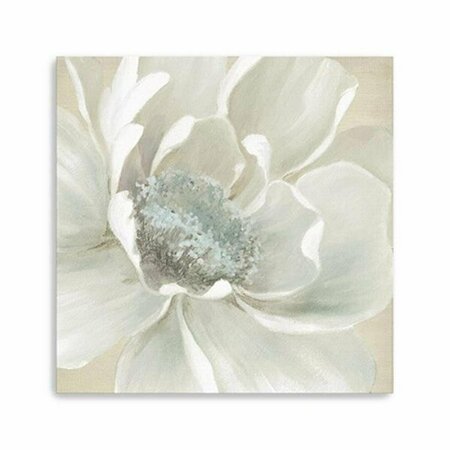 PALACEDESIGNS 40 in. Soft Winter Flower Canvas Wall Art, Ivory PA3100603